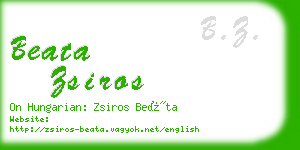 beata zsiros business card